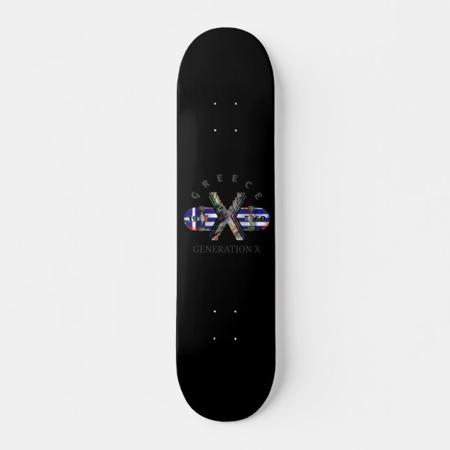 Skate Placa técnica de Grécia geração X de 1960 (Frente)