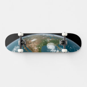 Skate Planeta Panorâmico Terra E Os Eua.