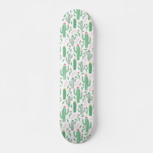 Skate Planta de Cacto Verde Padrão Roxo