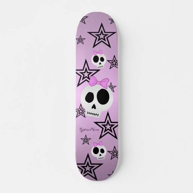Skate Plataforma bonito dos crânios das estrelas n (Frente)
