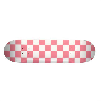 Skate Plataforma Checkered preta & branca cor-de-rosa do