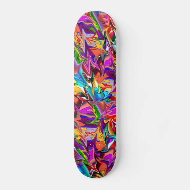 Skate Plataforma multicolorido psicadélico Trippy do (Frente)