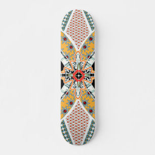 Skate Plataforma tribal amarela vermelha preta na moda