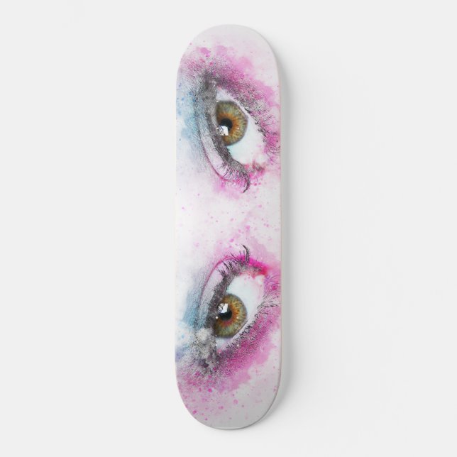 Skate Playground Skateboarder Lady Eye Eyelash Face (Frente)