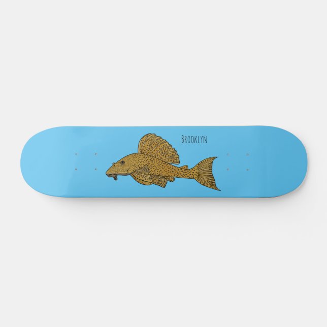 Skate Pleco fish cartoon illustration  (Horz)
