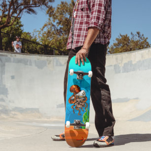 Skate Polvo Sem Sorte Capitães Caveira Oceano Náutico