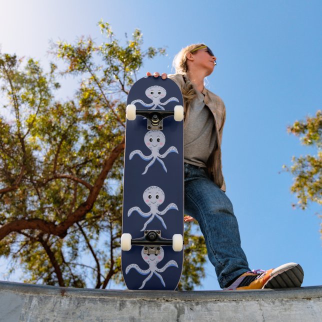 Skate Polvo sob o padrão infantil marinho (Ao ar livre 1)