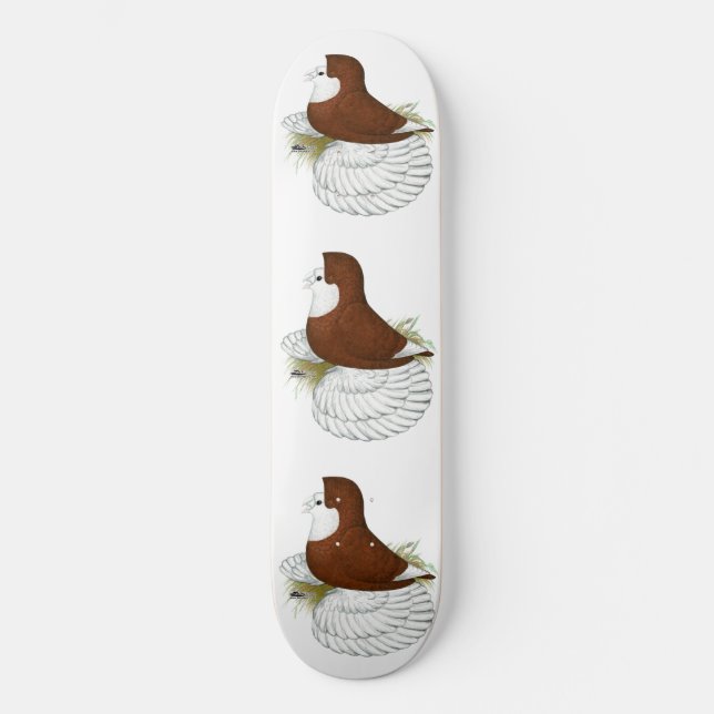 Skate Pombo Trombeteiro Cabeça Vermelha Careca (Frente)