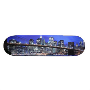 Skate Ponte de Brooklyn e skyline de Manhattan