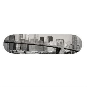 Skate Ponte de Brooklyn e skyline de Manhattan