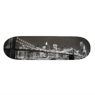 Skate Ponte de Brooklyn e skyline de Manhattan