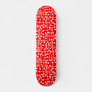 Skate Pontos conectados - Branco em vermelho