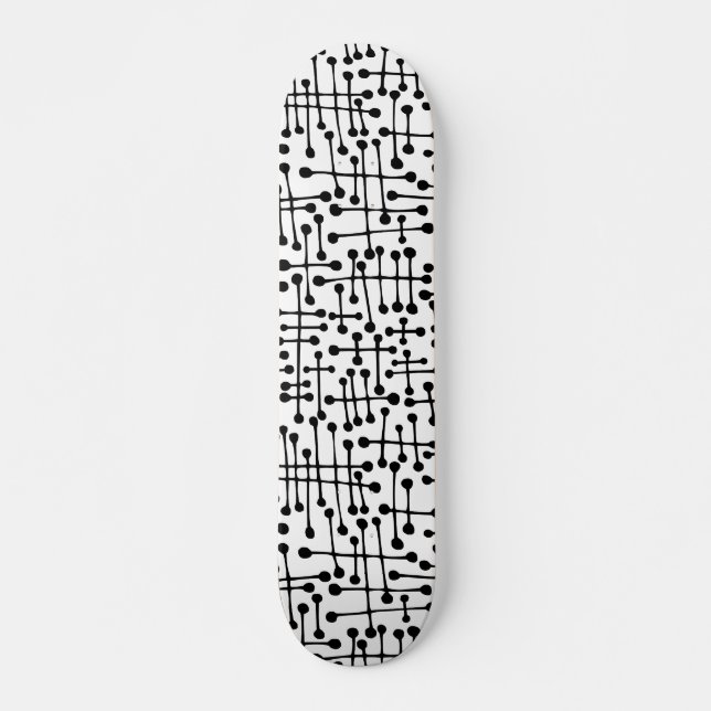 Skate Pontos conectados - Preto em branco (Frente)