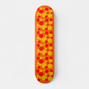 Skate Pontos de Bolha Amarelo e Vermelho em Laranja