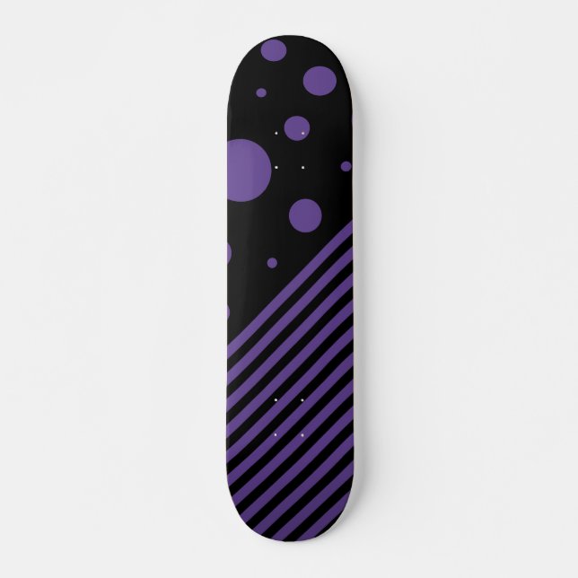 Skate Pontos e tiras em roxo e preto (Frente)