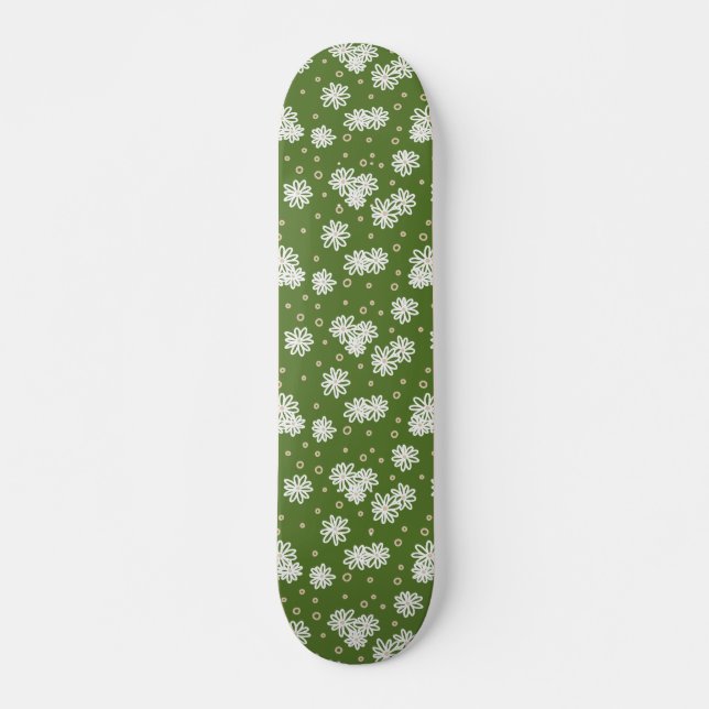 Skate Pontos e Visitas - Branco, Areia e Palma Verde (Frente)
