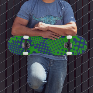Skate Pontos Polka Azuis Verdes Remendados 