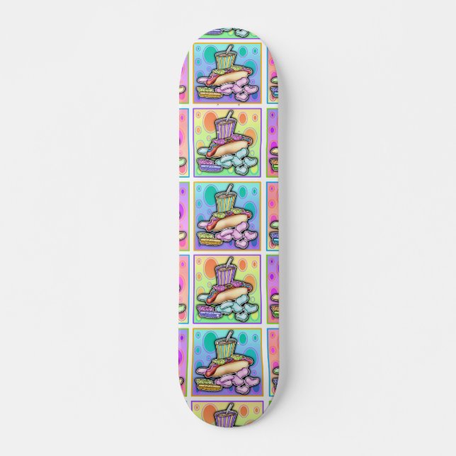 skate - Pop Art Hot Dog com Chips e um Drin (Frente)