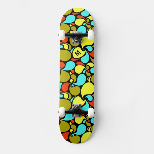 Skate Pop Art Paisley Monograma (Frente)