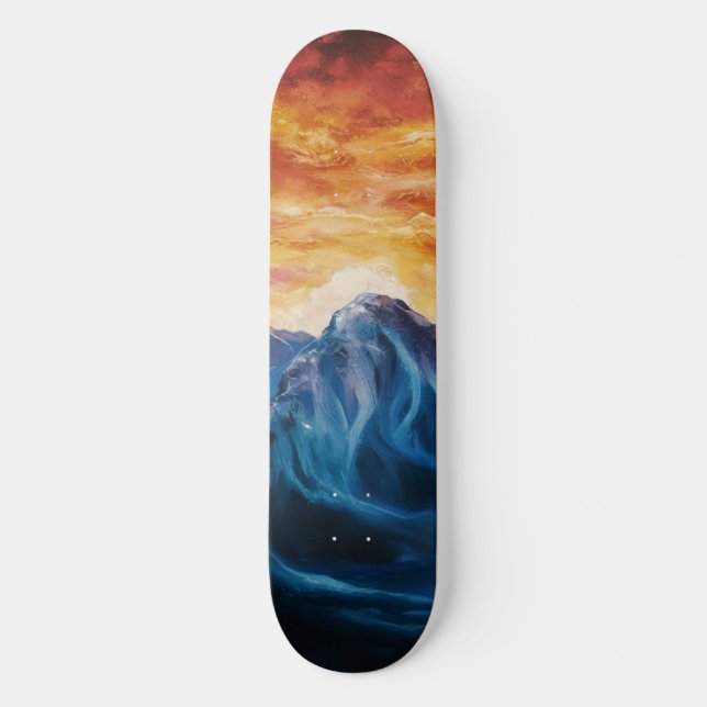 Skate pôr do sol abstrato (Frente)