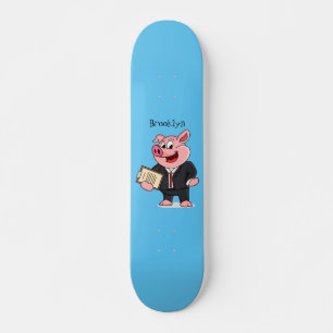 Skate Porco engraçado em desenhos animados