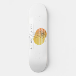 Skate Prancha de Surf Pôr do Sol Retrô Minimalista Sal N