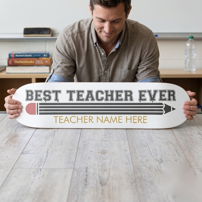 Skate Presente Personalizado Melhor Professor de Todos o (Criador carregado)