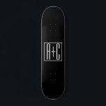 Skate Preto & Branco | Iniciais de Casais<br><div class="desc">Perfeito para monograma duplo ou mesmo logotipo. Obrigado pela sua compra!</div>