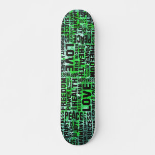 Skate preto das afirmações - pintura verde