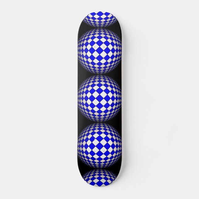 skate preto e azul da esfera 3D (Frente)
