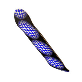 skate preto e azul da esfera 3D