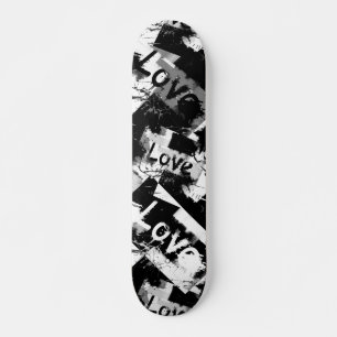 Skate Preto e branco com padrão de amor de manchas