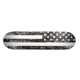 Skate preto e branco da bandeira americana