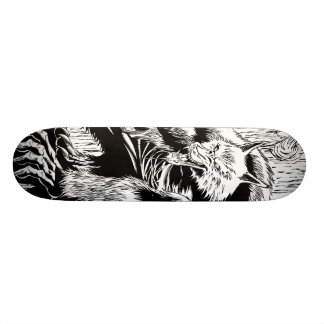 Skate preto e branco do homem-lobo