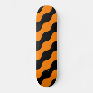 Skate Preto, teste padrão retro alaranjado da arte dos