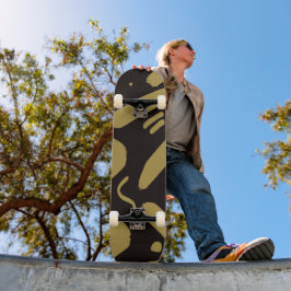 Skate Preto Tribal e Dourado
