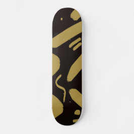Skate Preto Tribal e Dourado