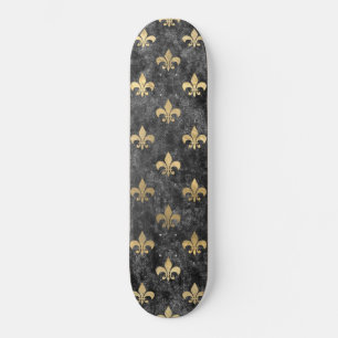 Skate Preto Velvet Fleur De Lis Mardi Orleans