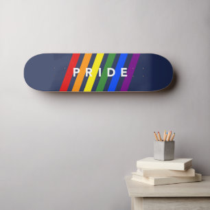 Skate PRIDE Diagonal LGBT Arco-íris LGBT em Azul Marinh