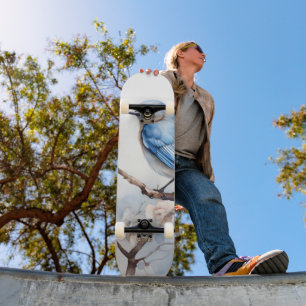 Skate Primavera Bluebird na árvore brilhante