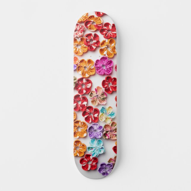 Skate Primavera tecido com costura manual Flores multico (Frente)