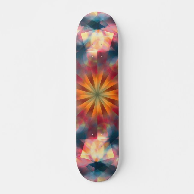 Skate Prismático Caleidoscópico Psicodélico Mandala (Frente)