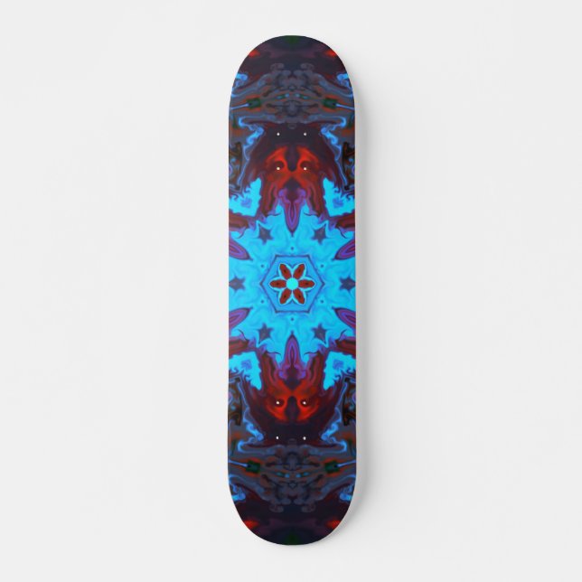 Skate Psicodélico Azul Hippie e Vermelho (Frente)