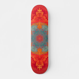 Skate Psicodélico Azul Hippie Laranja e Vermelho
