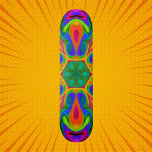 Skate Psicodélico Hippie Flor Arco-Íris<br><div class="desc">Este design de caleidoscópio psicodélico apresenta um brilhante arco-íris de cor. Visuais vibrantes e triviais para o hippie moderno ou qualquer um que ama cores brilhantes!</div>