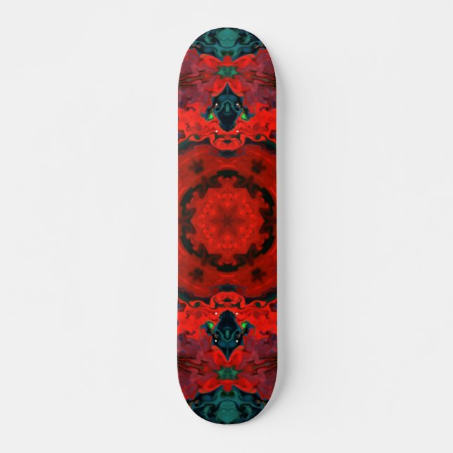 Skate Psicodélico, Hippie Vermelho e Teal (Frente)