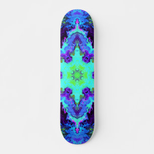Skate Psicodélico Mandala Flor Azul Verde e Roxo