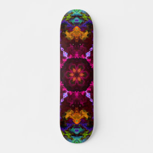 Skate Psicodélico Mandala Flor Púrpura Laranja e Verde