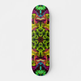 Skate Psicodélico Mandala Flor Verde Azul e Roxo