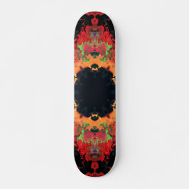 Skate Psicodélico Mandala Flor Vermelho Laranja e Verde